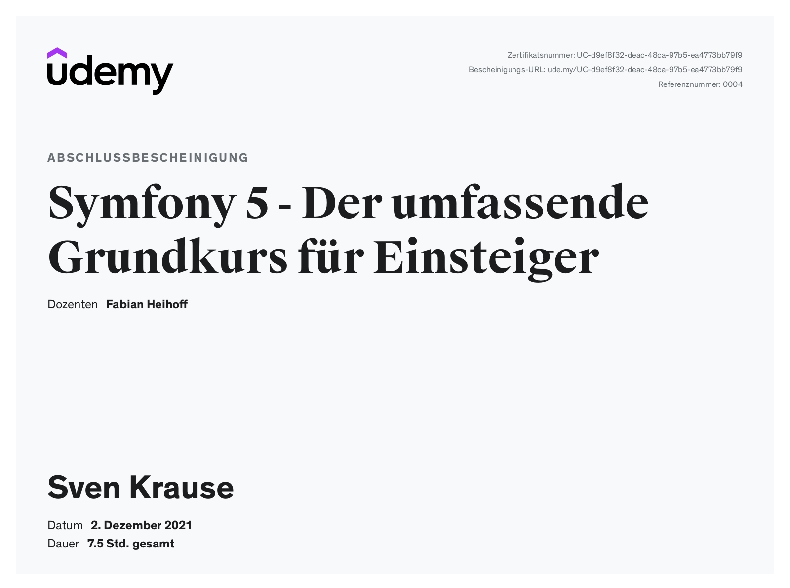 Cert Symfony