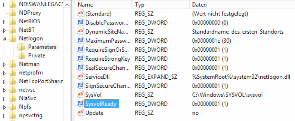 Kontrolle Eintrag in Registry